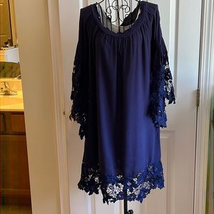 Beautiful Navy One Size fits all swim cover up or chic day dress